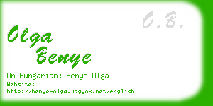 olga benye business card